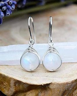 Moonstone Sterling Silver Drop Earrings