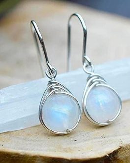 Moonstone Sterling Silver Drop Earrings