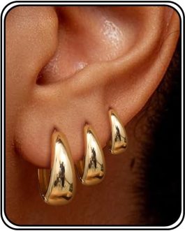 Gold Plated Huggie Hoop Earrings