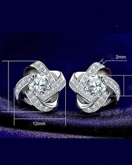 Cubic Zirconia Sterling Silver Stud Earrings