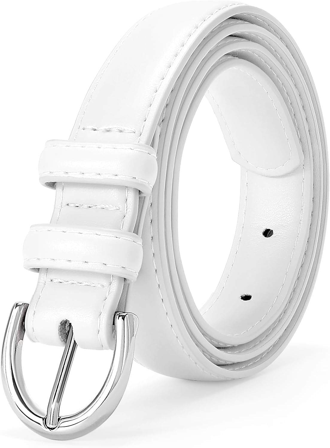 Vintage Leather Belt with Prong Buckle - Image 8