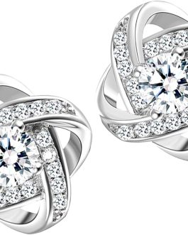 Cubic Zirconia Sterling Silver Stud Earrings