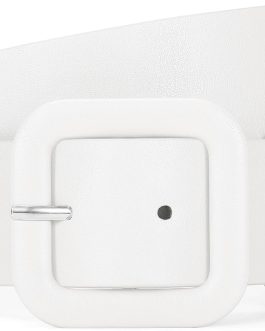 Leather Belt with Square Buckle