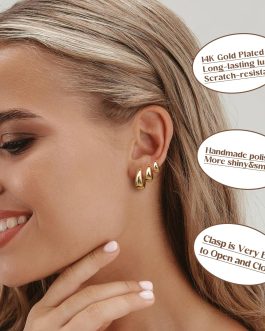 Gold Plated Huggie Hoop Earrings