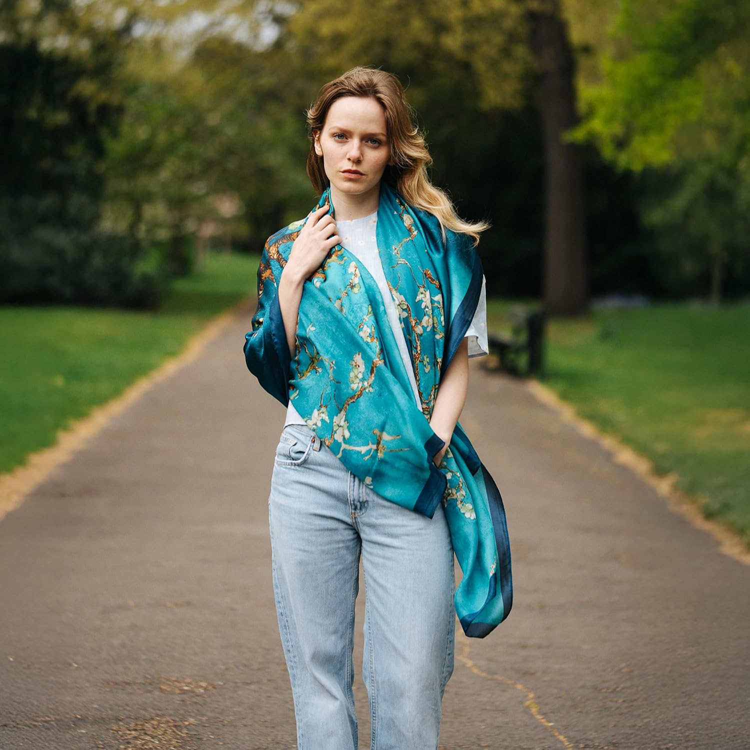 Silk Large Wrap Scarf - Image 3