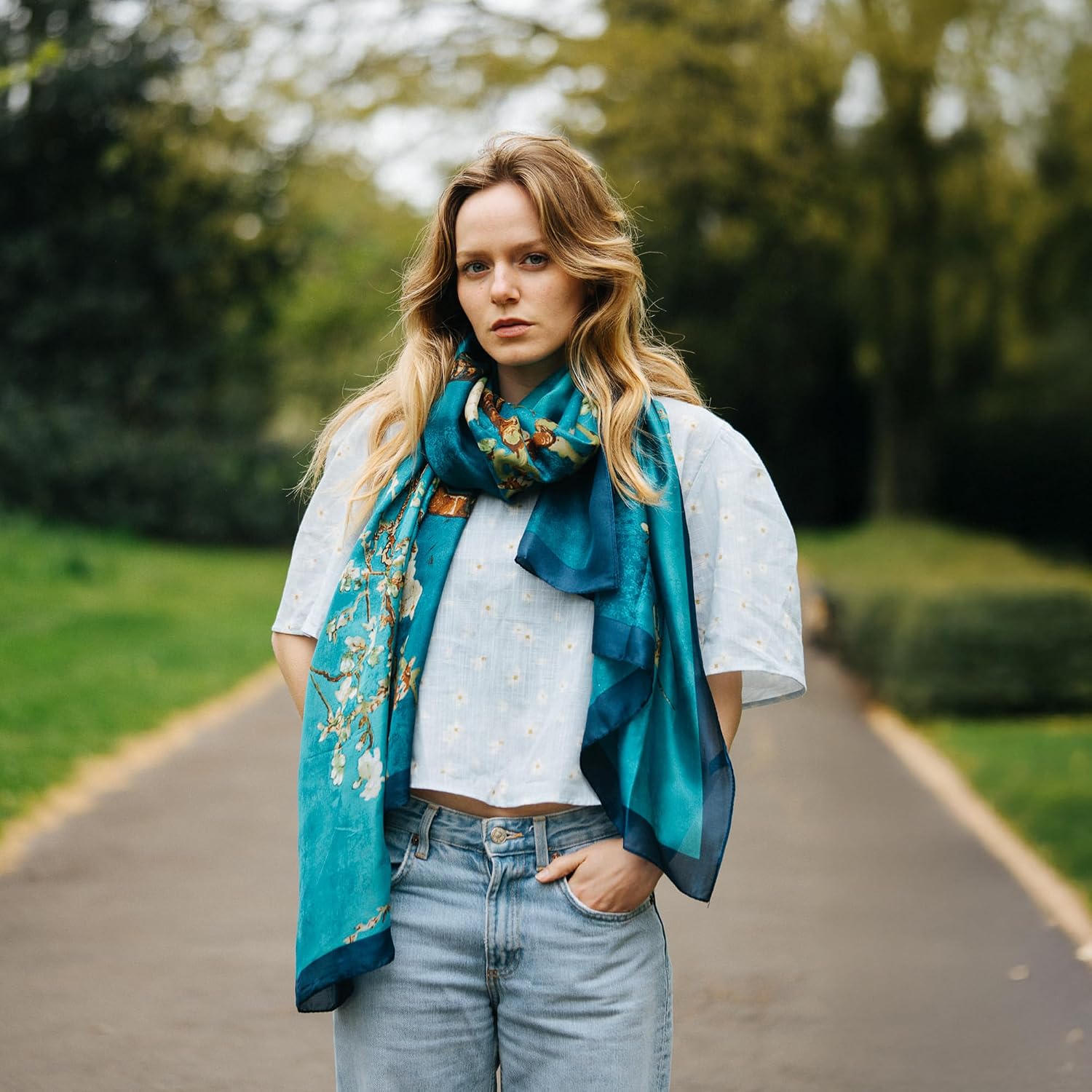 Silk Large Wrap Scarf - Image 2